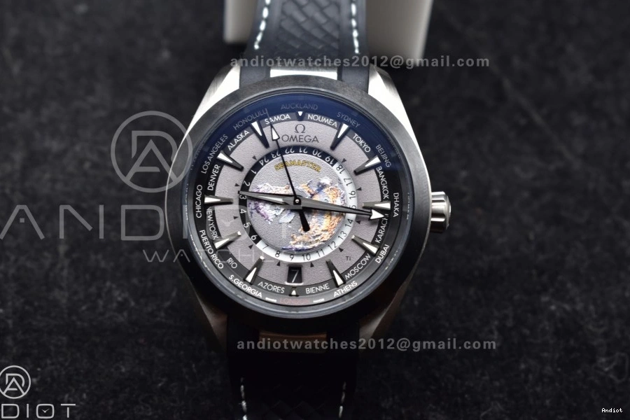 43mm Titanium on Worldtimer 1:1 GMT Edition Bracelet Super A8938 Clone Aqua VSF SS Terra Best 0103